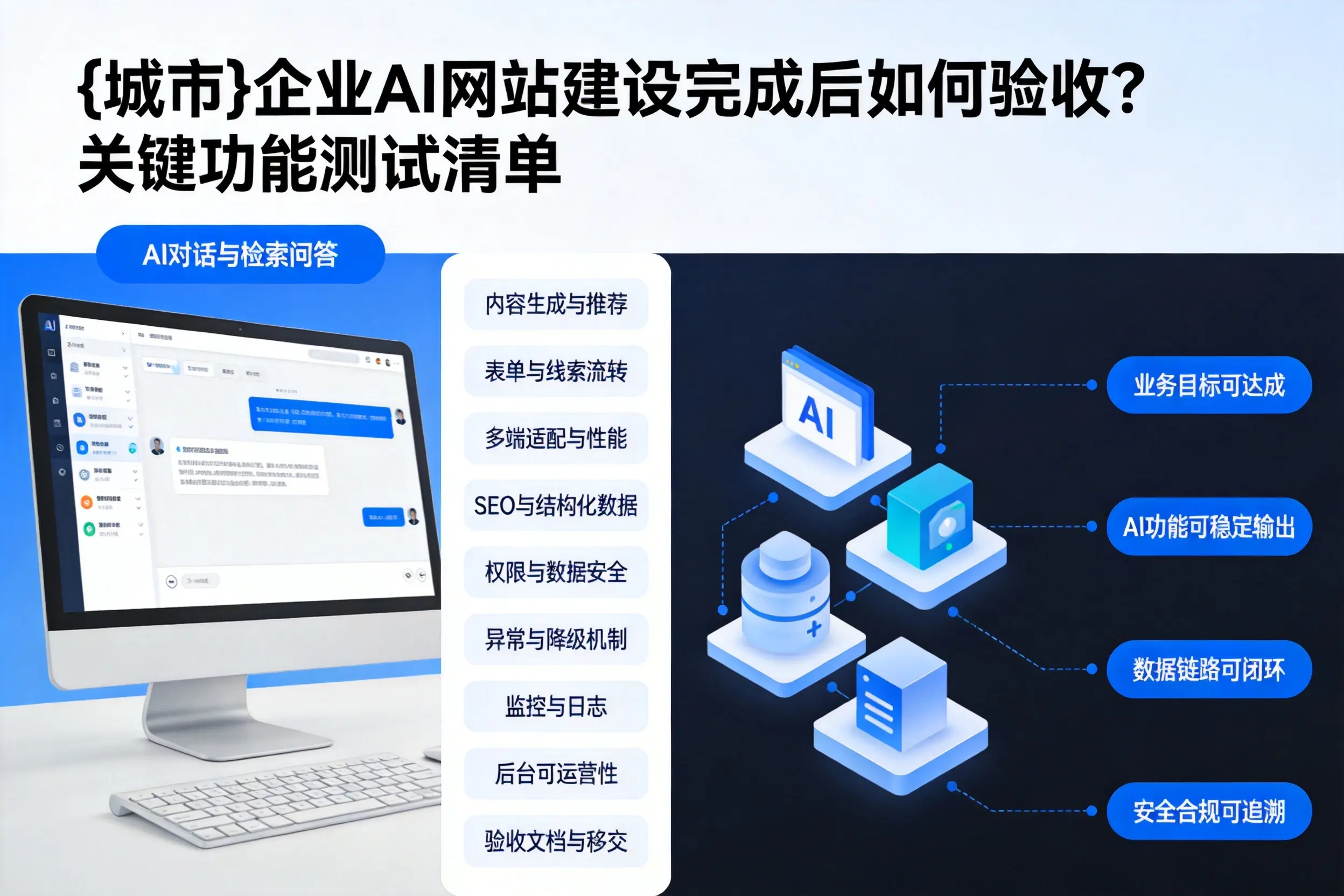 三门峡企业AI网站建设完成后如何验收？关键功能测试清单