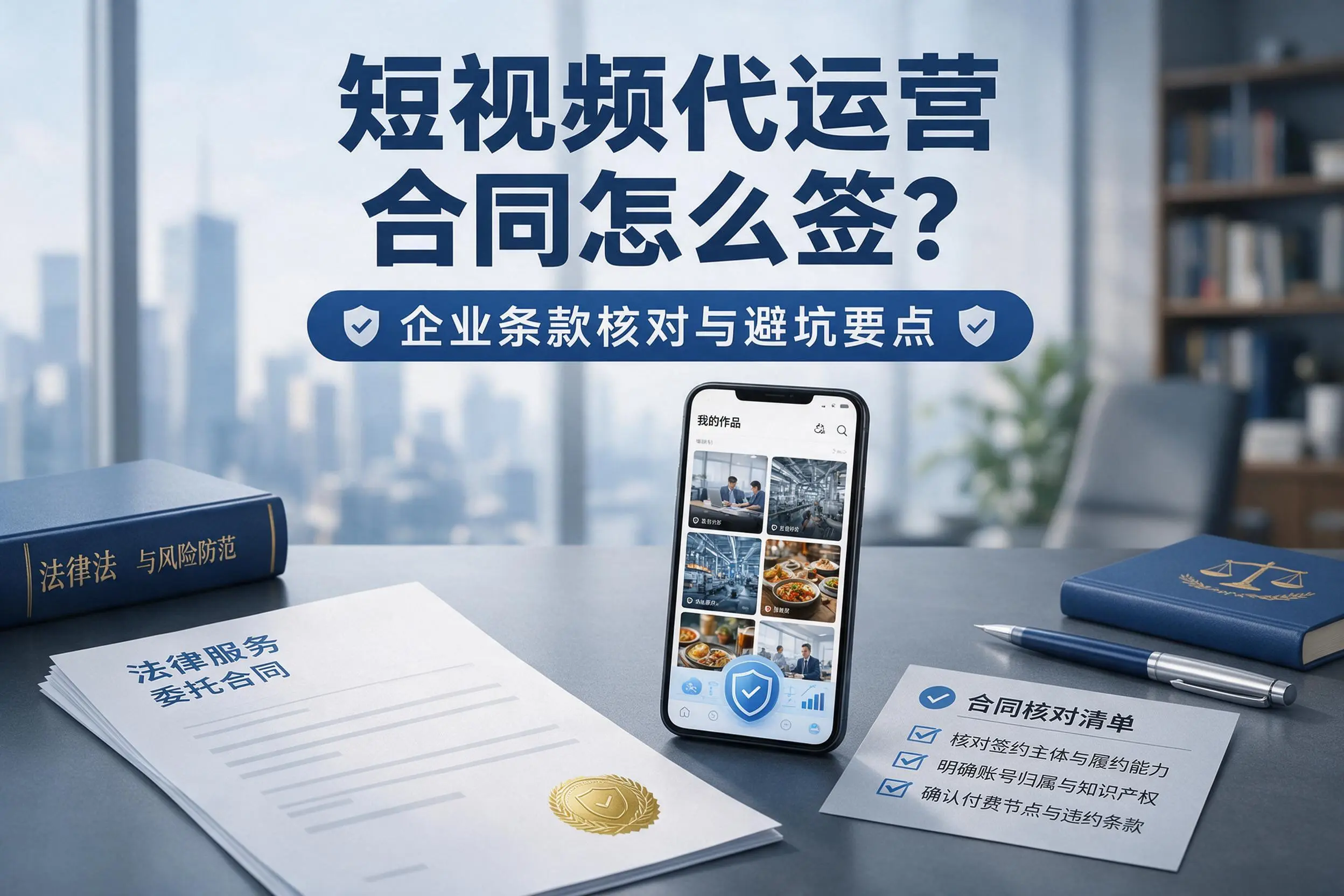 短视频代运营合同怎么签？三门峡企业条款核对与避坑要点