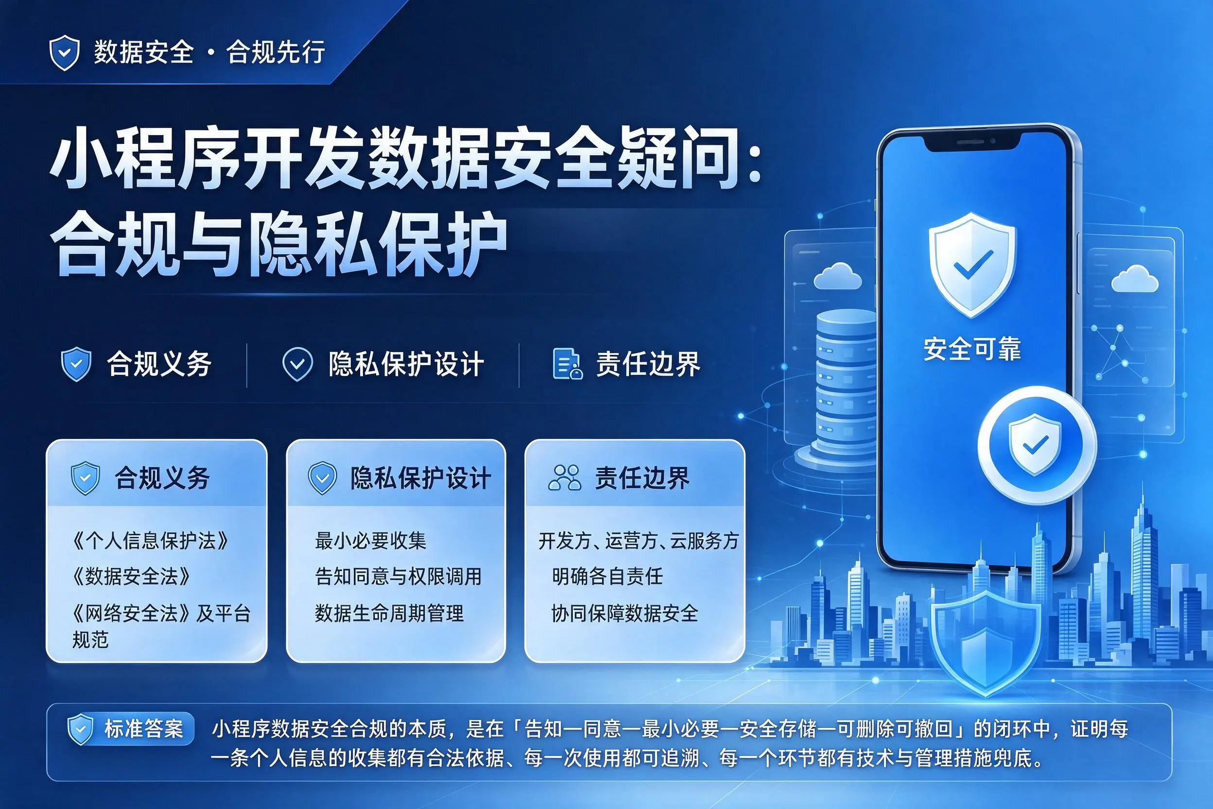 三门峡小程序开发数据安全疑问：合规与隐私保护