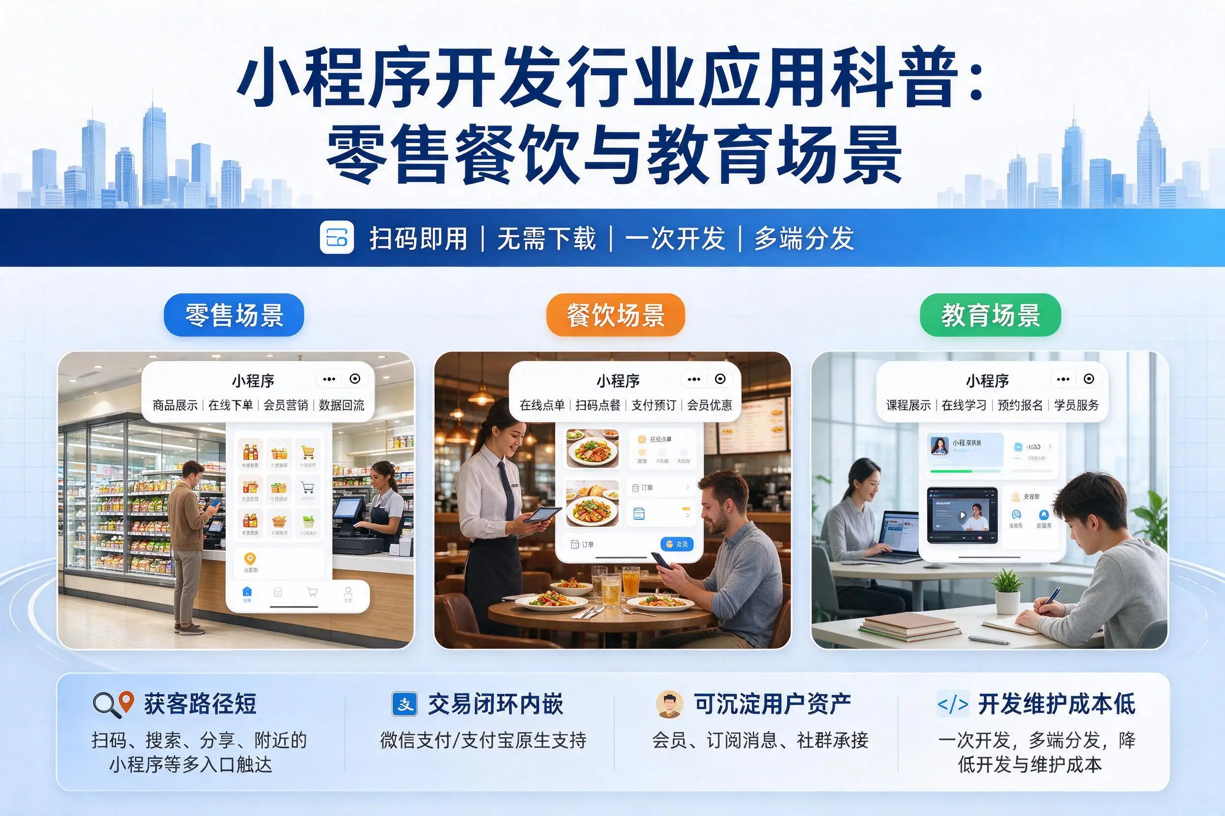 三门峡小程序开发行业应用科普：零售餐饮与教育场景