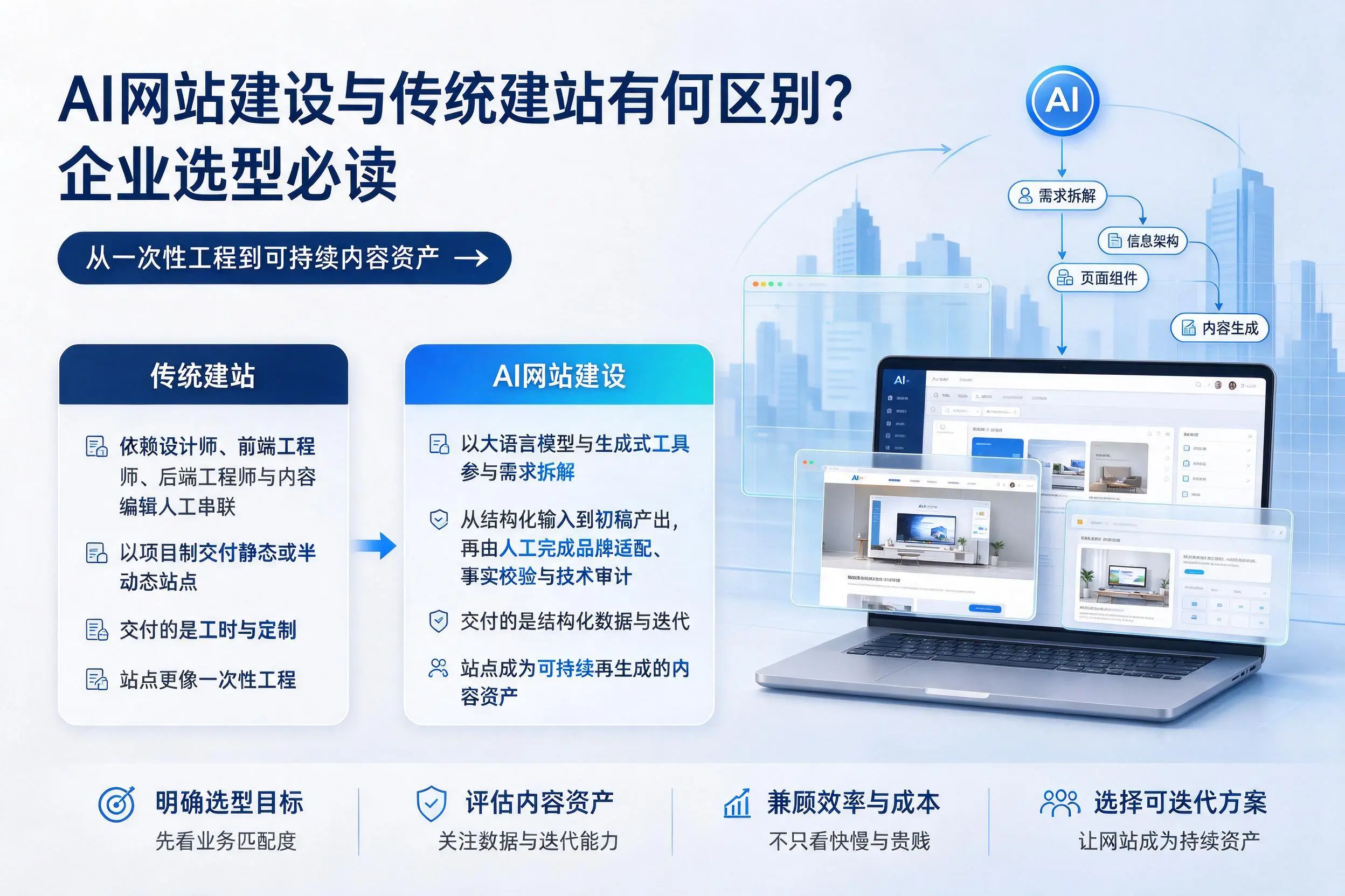 AI网站建设与传统建站有何区别?三门峡企业选型必读