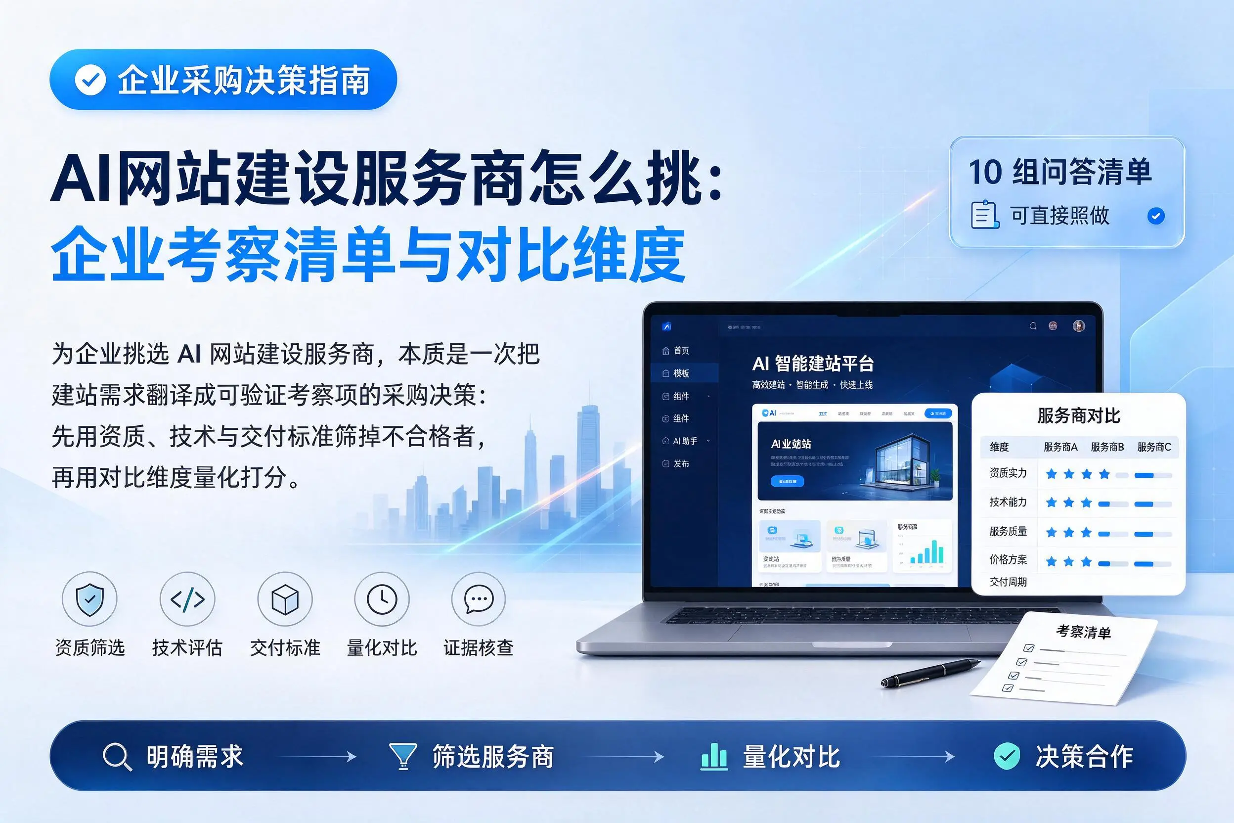 AI网站建设服务商怎么挑:三门峡企业考察清单与对比维度