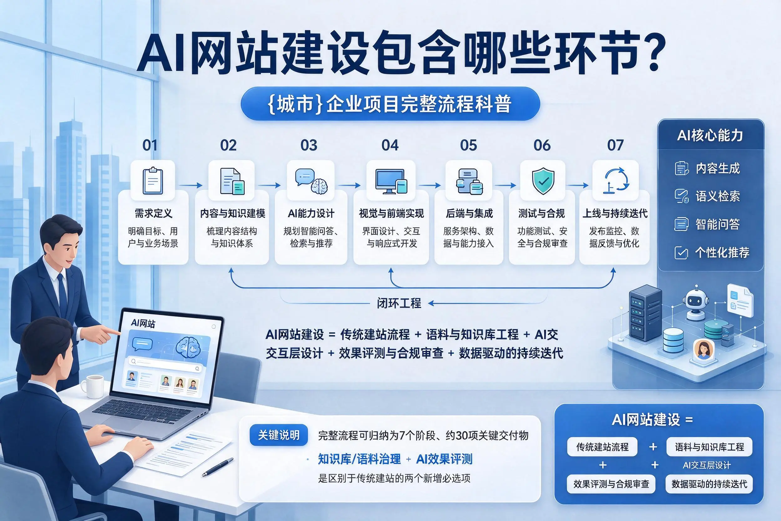 AI网站建设包含哪些环节?三门峡企业项目完整流程科普