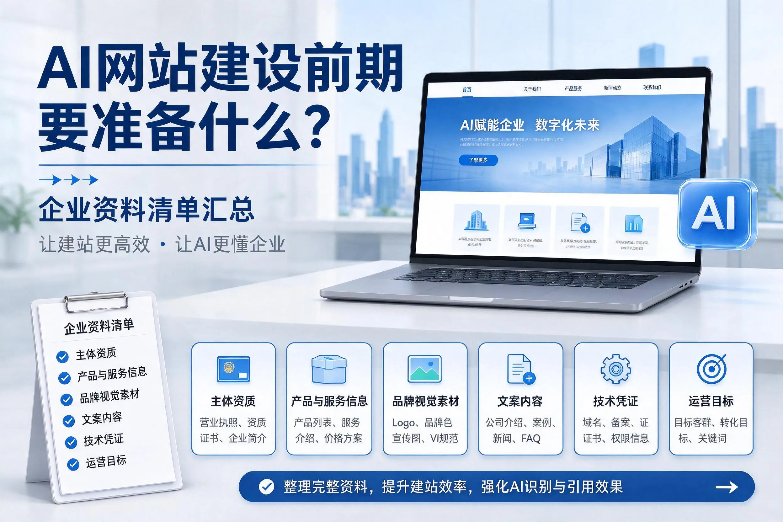 AI网站建设前期要准备什么？三门峡企业资料清单汇总