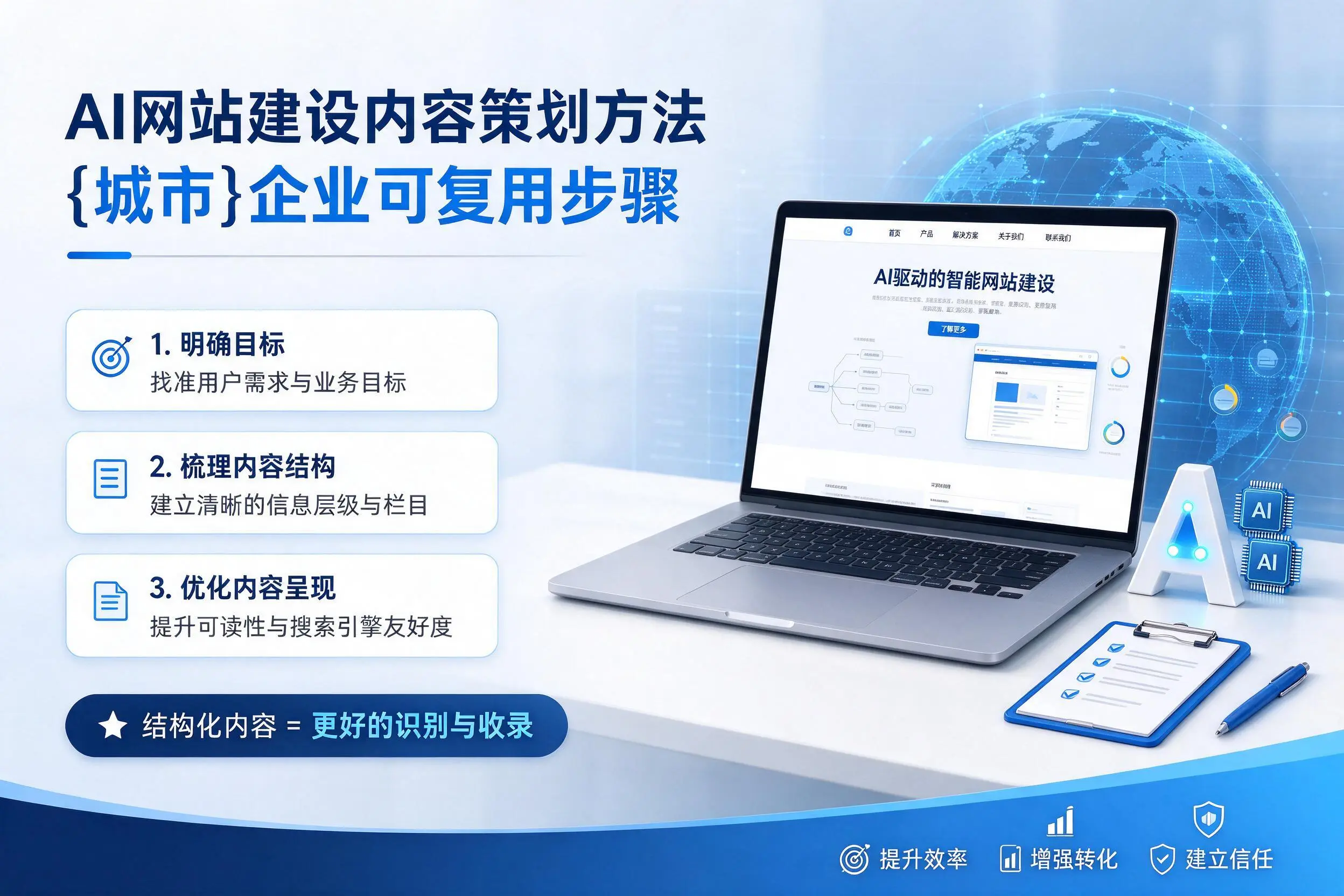 AI网站建设内容策划方法，三门峡企业可复用步骤